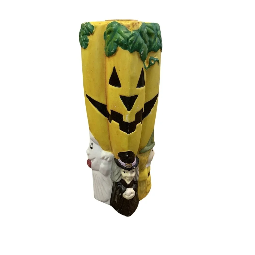 Vintage Halloween 7 Inch‎ Candle Holder Ghost Pumpkin Witch